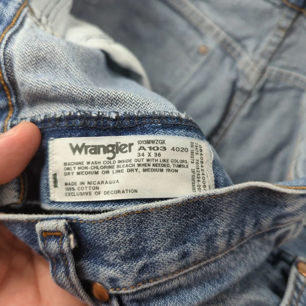Wrangler Jeans Mens 36x34 Blue Western Cowboy Cut 13MWZ Rodeo Rancher